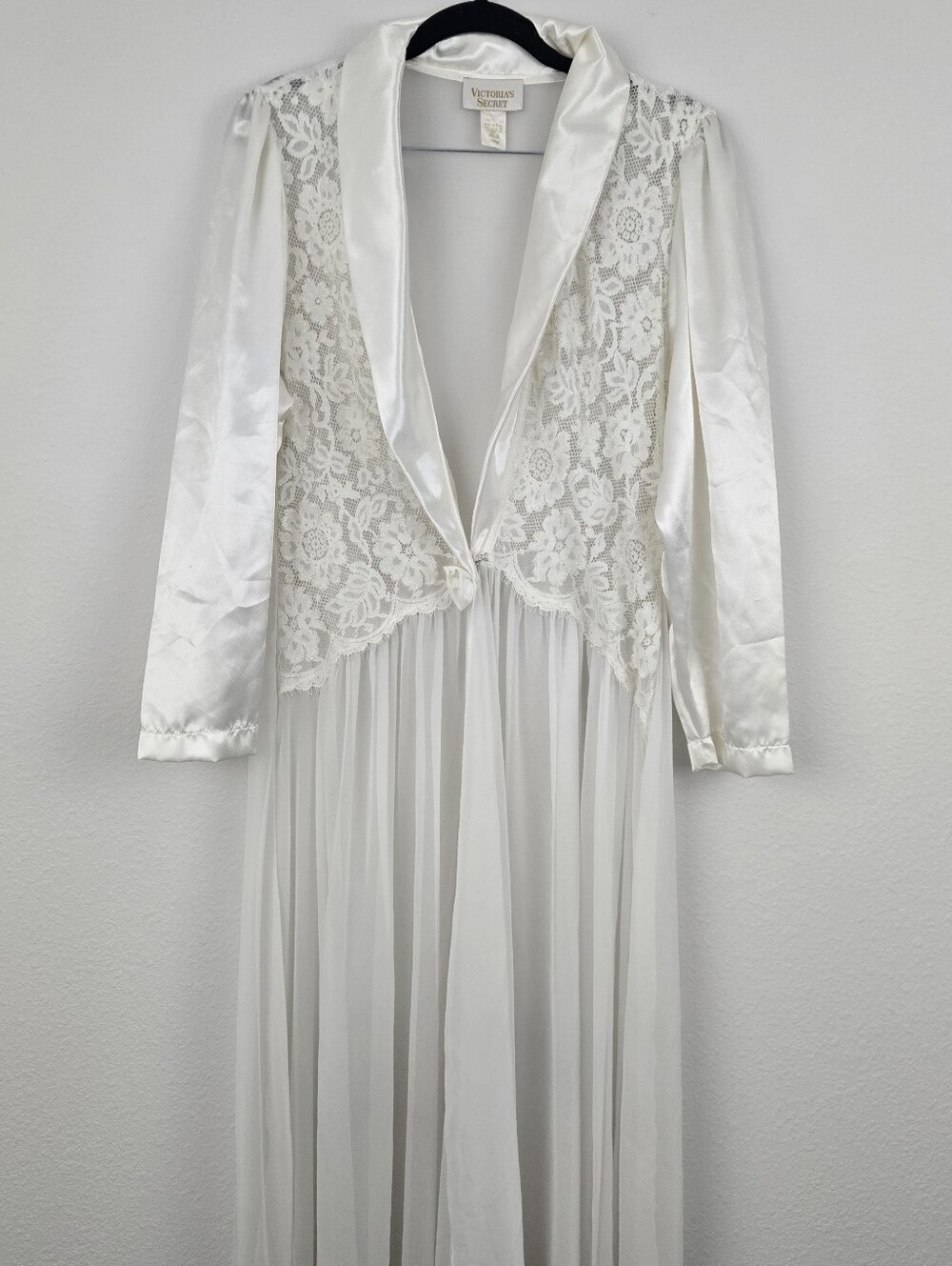 Vintage Victoria Secret Maxi Satin Lace Floral Robe